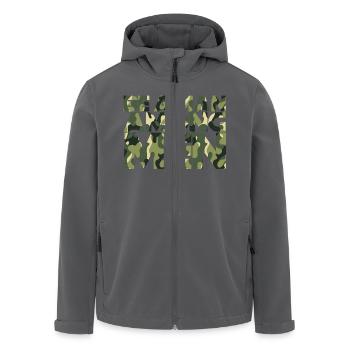 Militär / Soldaten: Be A Man Among Men - Recycelte Männer Softshell-Jacke von Stanley/Stella - Anthrazit - Vorne - AI Model Male 185 light (185cm)