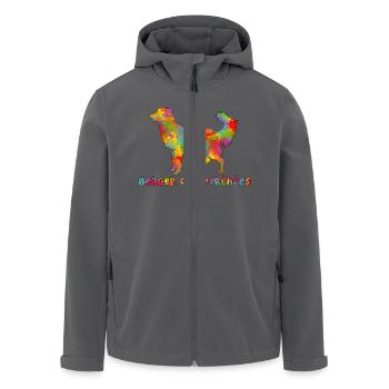 Pyrenean Shepherd Multicolor Gesicht rasiert - Recycelte Männer Softshell-Jacke von Stanley/Stella - Anthrazit - Vorne - AI Model Male 185 light (185cm)