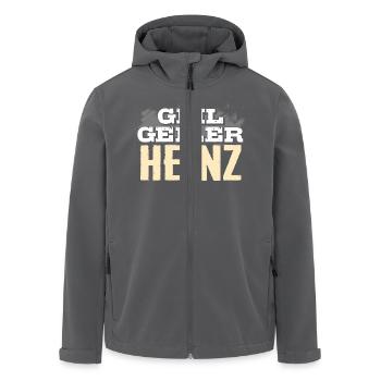 HEINZ - geil - Recycelte Männer Softshell-Jacke von Stanley/Stella - Anthrazit - Vorne - AI Model Male 185 light (185cm)