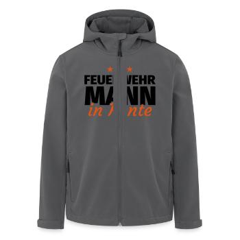 Feuerwehrmann Rente - Recycelte Männer Softshell-Jacke von Stanley/Stella - Anthrazit - Vorne - AI Model Male 185 light (185cm)