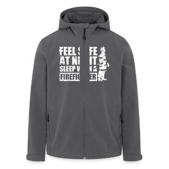 Safe With Firefighter - Recycelte Männer Softshell-Jacke von Stanley/Stella - Anthrazit - Vorne - AI Model Male 185 light (185cm)