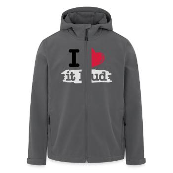 i love it loud - Recycelte Männer Softshell-Jacke von Stanley/Stella - Anthrazit - Vorne - AI Model Male 185 light (185cm)