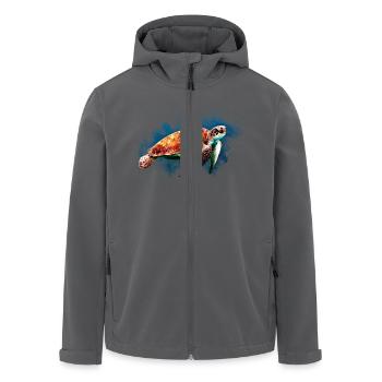 Meeresschildkröte Schildkröte - Recycelte Männer Softshell-Jacke von Stanley/Stella - Anthrazit - Vorne - AI Model Male 185 light (185cm)