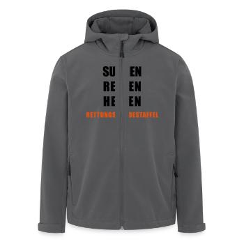 Suchen Retten helfen - Recycelte Männer Softshell-Jacke von Stanley/Stella - Anthrazit - Vorne - AI Model Male 185 light (185cm)
