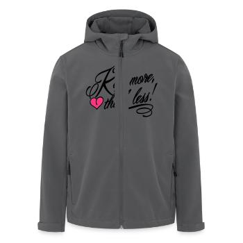 Kiss more, think less! - Recycelte Männer Softshell-Jacke von Stanley/Stella - Anthrazit - Vorne - AI Model Male 185 light (185cm)