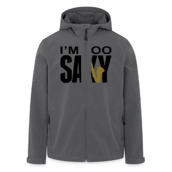 I'm too Saxy - Saxophone - Saxofon -Blasinstrument - Recycelte Männer Softshell-Jacke von Stanley/Stella - Anthrazit - Vorne - AI Model Male 185 light (185cm)