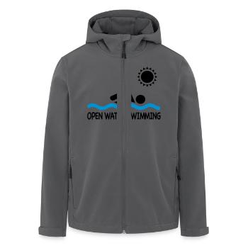open water swimming - Recycelte Männer Softshell-Jacke von Stanley/Stella - Anthrazit - Vorne - AI Model Male 185 light (185cm)