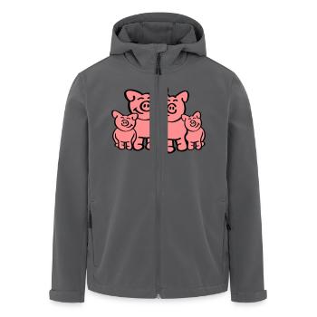 Pig Family - Recycelte Männer Softshell-Jacke von Stanley/Stella - Anthrazit - Vorne - AI Model Male 185 light (185cm)