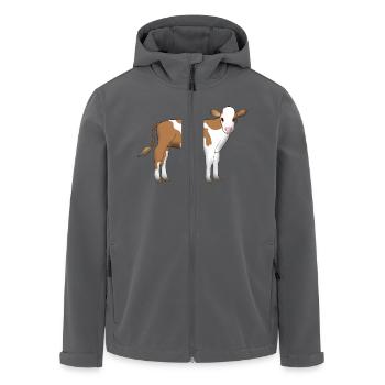 Kalb Fleckvieh - Recycelte Männer Softshell-Jacke von Stanley/Stella - Anthrazit - Vorne - AI Model Male 185 light (185cm)