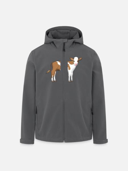 Kalb Fleckvieh - Recycelte Männer Softshell-Jacke von Stanley/Stella - Anthrazit