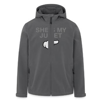 She´s My Juliet (Comic Hand) - Recycelte Männer Softshell-Jacke von Stanley/Stella - Anthrazit - Vorne - AI Model Male 185 light (185cm)