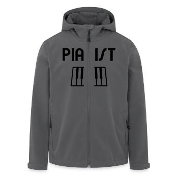 Pianist mit Klaviertastatur - Recycelte Männer Softshell-Jacke von Stanley/Stella - Anthrazit - Vorne - AI Model Male 185 light (185cm)