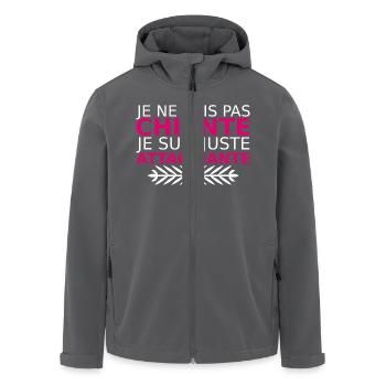 je ne suis pas chiante je suis juste attachiante - Recycelte Männer Softshell-Jacke von Stanley/Stella - Anthrazit - Vorne - AI Model Male 185 light (185cm)