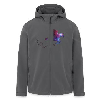 Unicorn Galaxy - Galaxie Einhorn - Recycelte Männer Softshell-Jacke von Stanley/Stella - Anthrazit - Vorne - AI Model Male 185 light (185cm)