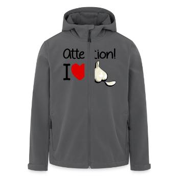 Knoblauch Achtung Kochen Geruch Geschenk - Recycelte Männer Softshell-Jacke von Stanley/Stella - Anthrazit - Vorne - AI Model Male 185 light (185cm)