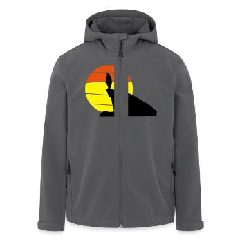 pinguin_sonnenuntergang - Recycelte Männer Softshell-Jacke von Stanley/Stella - Anthrazit - Vorne - AI Model Male 185 light (185cm)