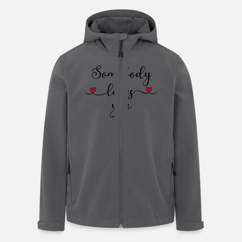 Quelqu’un vous aime - Veste softshell homme en polyester recyclé Stanley/Stella - charbon