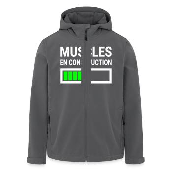 Muscles En Construction Cadeau Drôle - Recycelte Männer Softshell-Jacke von Stanley/Stella - Anthrazit - Vorne - AI Model Male 185 light (185cm)