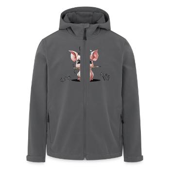Glücksbringer Bergsteiger bergsteigen Bergsport - Recycelte Männer Softshell-Jacke von Stanley/Stella - Anthrazit - Vorne - AI Model Male 185 light (185cm)