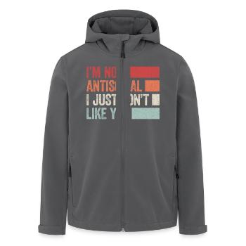 Introvertiert und stolz drauf - Recycelte Männer Softshell-Jacke von Stanley/Stella - Anthrazit - Vorne - AI Model Male 185 light (185cm)