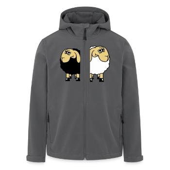 2 Schafe Gucken Skeptisch Beleidigte Freunde Team - Recycelte Männer Softshell-Jacke von Stanley/Stella - Anthrazit - Vorne - AI Model Male 185 light (185cm)