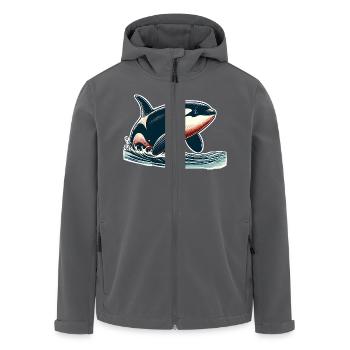 Orca Schwertwal - Recycelte Männer Softshell-Jacke von Stanley/Stella - Anthrazit - Vorne - AI Model Male 185 light (185cm)