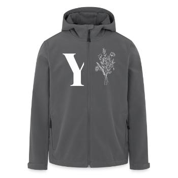 Minimalistische Blumen - Recycelte Männer Softshell-Jacke von Stanley/Stella - Anthrazit - Vorne - AI Model Male 185 light (185cm)
