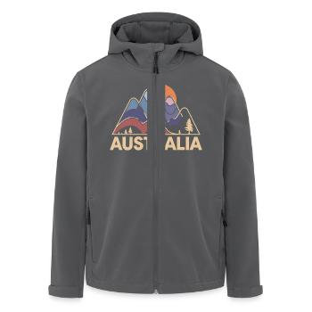 Australien Australien Abstrakte Berge Geschenk - Recycelte Männer Softshell-Jacke von Stanley/Stella - Anthrazit - Vorne - AI Model Male 185 light (185cm)