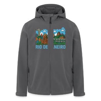 rio de janeiro brasilien - Recycelte Männer Softshell-Jacke von Stanley/Stella - Anthrazit - Vorne - AI Model Male 185 light (185cm)