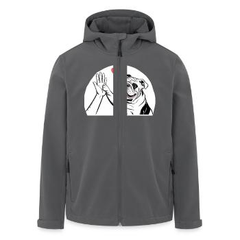 Englische Bulldogge - Recycelte Männer Softshell-Jacke von Stanley/Stella - Anthrazit - Vorne - AI Model Male 185 light (185cm)