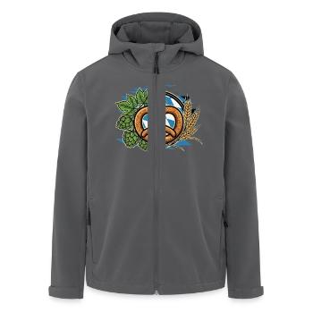 Brezel Zünftig Bayern Bierzelt - Recycelte Männer Softshell-Jacke von Stanley/Stella - Anthrazit - Vorne - AI Model Male 185 light (185cm)