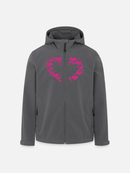 Herz aus Herzen - Recycelte Männer Softshell-Jacke von Stanley/Stella - Anthrazit