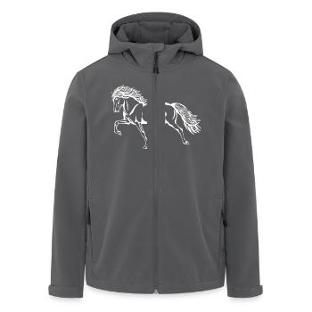 Weißer Tölter - Recycelte Männer Softshell-Jacke von Stanley/Stella - Anthrazit - Vorne - AI Model Male 185 light (185cm)
