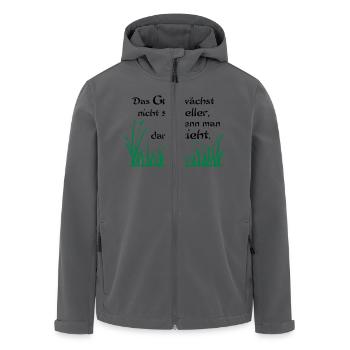 Das Gras wächst nicht schneller - Recycelte Männer Softshell-Jacke von Stanley/Stella - Anthrazit - Vorne - AI Model Male 185 light (185cm)
