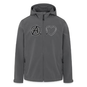 ANARCHY PEACE & LOVE - Recycelte Männer Softshell-Jacke von Stanley/Stella - Anthrazit - Vorne - AI Model Male 185 light (185cm)