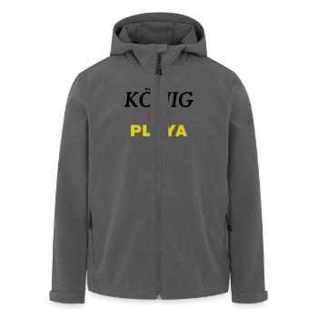 Mallorca Shirt: "König der Playa" Retro - Recycelte Männer Softshell-Jacke von Stanley/Stella - Anthrazit - Vorne - AI Model Male 185 light (185cm)