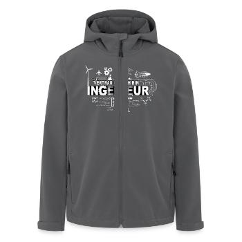 VERTRAU MIR - ICH BIN INGENIEUR - Recycelte Männer Softshell-Jacke von Stanley/Stella - Anthrazit - Vorne - AI Model Male 185 light (185cm)