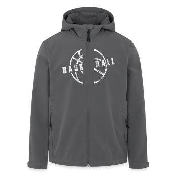 Basketball Slogan Ball Raw Vintage Used Look - Recycelte Männer Softshell-Jacke von Stanley/Stella - Anthrazit - Vorne - AI Model Male 185 light (185cm)