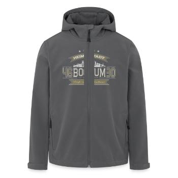 Heimatstadt Bochum beige/grau - Recycelte Männer Softshell-Jacke von Stanley/Stella - Anthrazit - Vorne - AI Model Male 185 light (185cm)