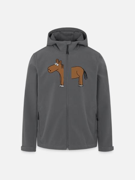 Pferde - Recycelte Männer Softshell-Jacke von Stanley/Stella - Anthrazit