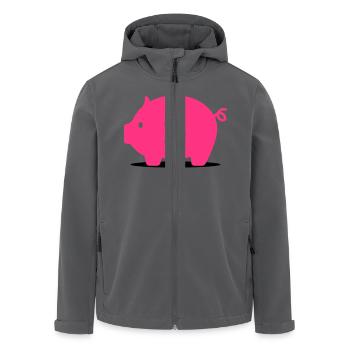 Rosa Sparschwein - Recycelte Männer Softshell-Jacke von Stanley/Stella - Anthrazit - Vorne - AI Model Male 185 light (185cm)