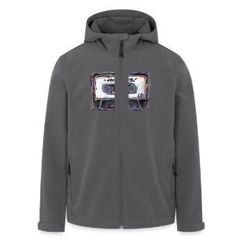 Kassette HipHop 90s - Recycelte Männer Softshell-Jacke von Stanley/Stella - Anthrazit - Vorne - AI Model Male 185 light (185cm)