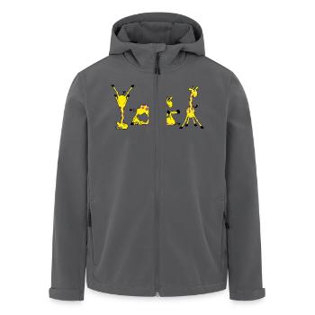 Power Yoga Giraffe - YOGA - Recycelte Männer Softshell-Jacke von Stanley/Stella - Anthrazit - Vorne - AI Model Male 185 light (185cm)