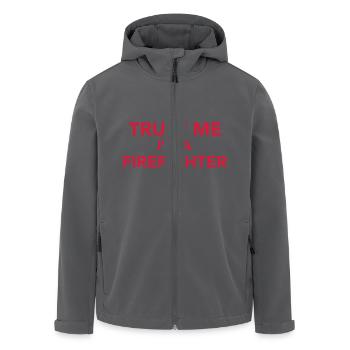 Feuerwehr - Recycelte Männer Softshell-Jacke von Stanley/Stella - Anthrazit - Vorne - AI Model Male 185 light (185cm)