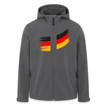 DEUTSCHLAND Farben, Fahne, Schwarz, Rot, Gold, - Recycelte Männer Softshell-Jacke von Stanley/Stella - Anthrazit - Vorne - AI Model Male 185 light (185cm)