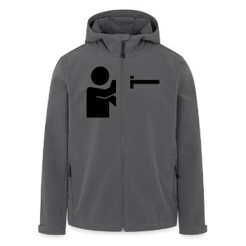 Jäger - Recycelte Männer Softshell-Jacke von Stanley/Stella - Anthrazit - Vorne - AI Model Male 185 light (185cm)