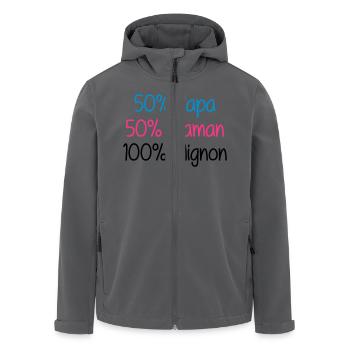 50% Papa 50% Maman 100% Mignon - Recycelte Männer Softshell-Jacke von Stanley/Stella - Anthrazit - Vorne - AI Model Male 185 light (185cm)