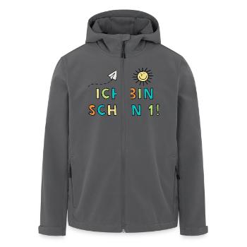 Ich bin schon eins - Recycelte Männer Softshell-Jacke von Stanley/Stella - Anthrazit - Vorne - AI Model Male 185 light (185cm)