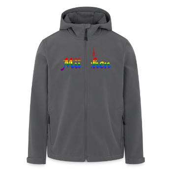 München Pride - Recycelte Männer Softshell-Jacke von Stanley/Stella - Anthrazit - Vorne - AI Model Male 185 light (185cm)
