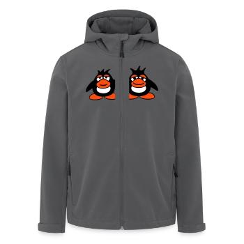 Penguins Team 2 Friends Tired Couple Holding Hands - Men’s Recycled Softshell Jacket by Stanley/Stella - anthracite - Front - AI Model Male 185 light (185cm)